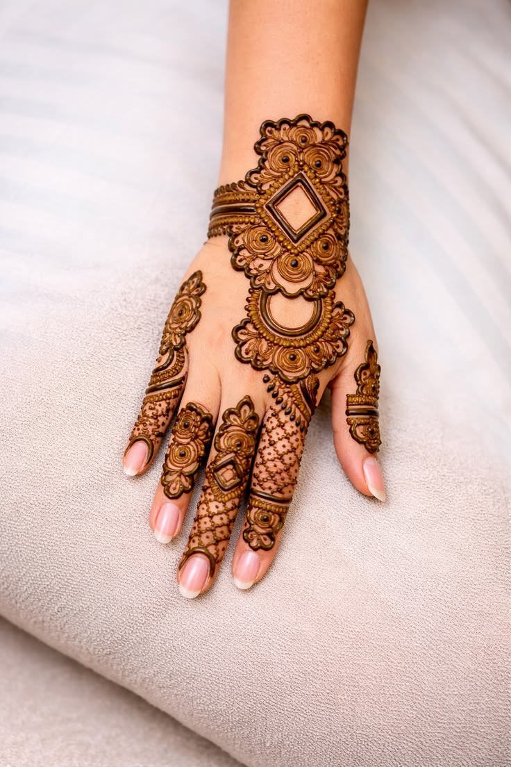 Bold Arabic vine mehandi design Bangalore
