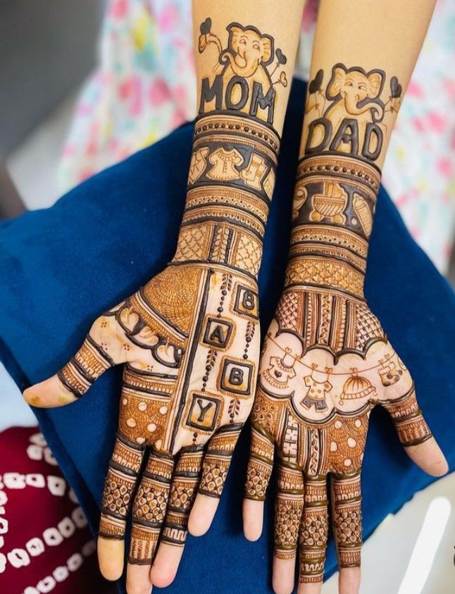 Baby shower mehandi design Bangalore
