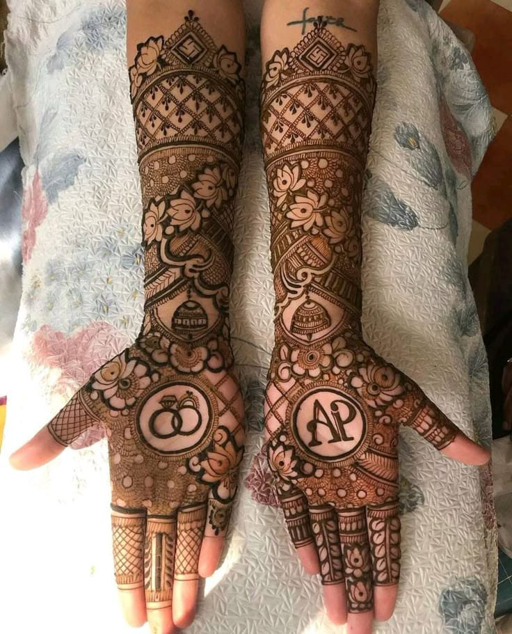 Elegant engagement mehandi design for Bangalore brides