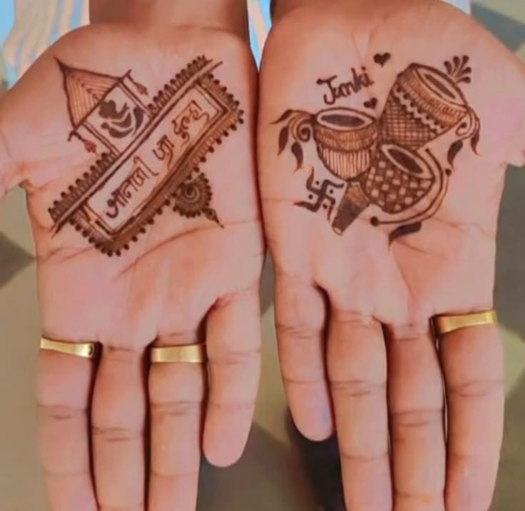 Elegant groom mehandi design for wedding in Bangalore