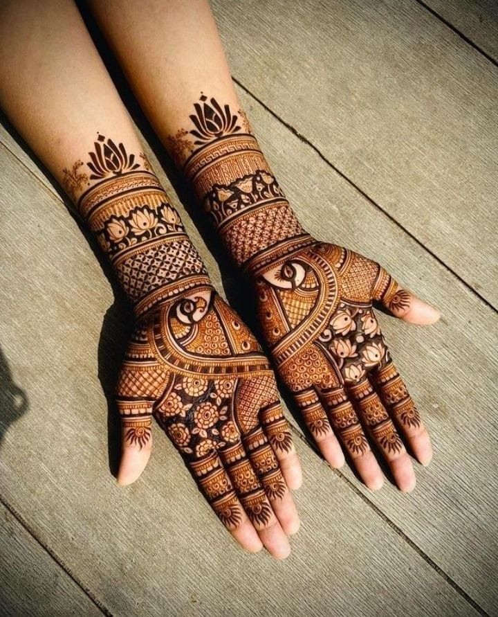 Traditional Indian mehandi peacock motif Bangalore