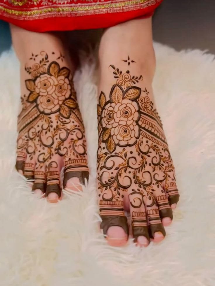 Bridal leg mehandi design Bangalore